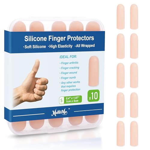 Gel Finger Cots Protectors, Silicone Covers, Bandages, Caps & Sleeves, Nude - color: Nude, size: S(10)