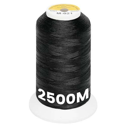 New brothread Metallic Embroidery Machine Thread - Black M-021 - color: 2500M Single Spool Black-M021