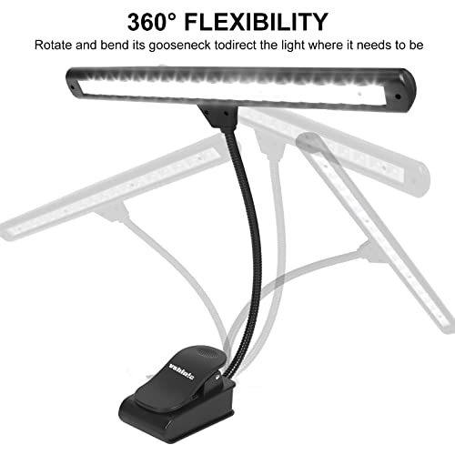 Music Stand Light,Clip On Piano Lights 18 LED Orchestra Light Clip On Reading Light,Fully Adjustable No Flicker for Piano,Book Reading, DJ, Craft Work (Powered by AC Adapter AAABatteries)