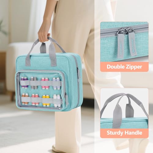 LUXJA Sewing Storage Organizer with Folio Open Design, Blue - color: Blue