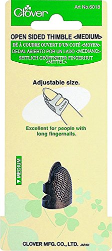 Clover Metal Open-Sided Thimble, Medium - style: Top