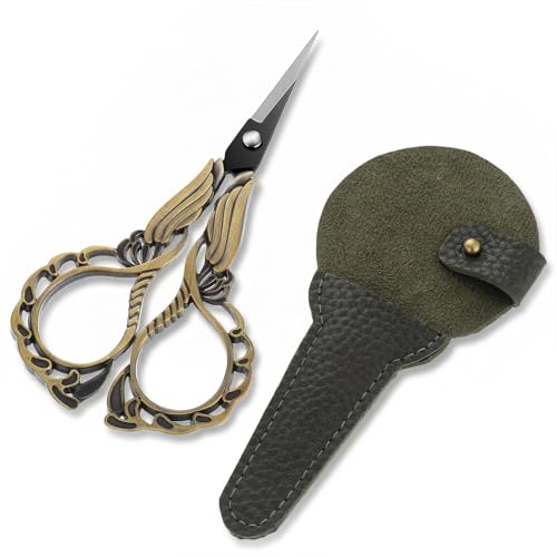 Sharp Detail Scissors, 4.5Inch Small Sewing Scissors with Cover