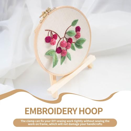 5 Pieces 7.5 Inch Embroidery Hoops, Round Cross Stitch Hoop Rings Wooden Embroidery Frames Wood Circle Display Frame for Art Craft Sewing and Hanging Ornaments