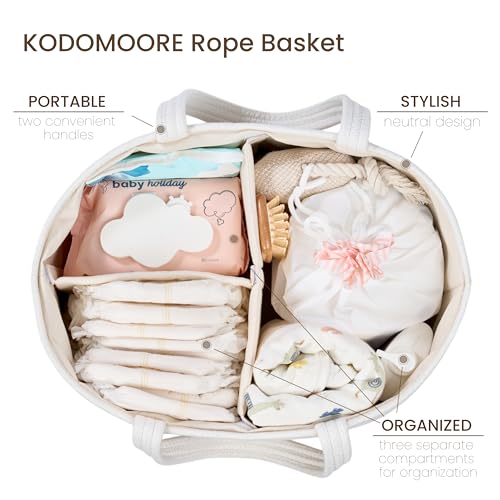 Diaper Caddy Organizer, Gift Basket for Baby Shower, Newborn Essentials - color: White&Beige Brown, size: XL
