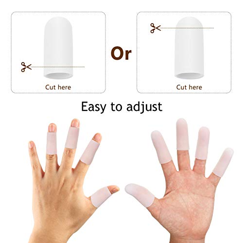 Frienda 30 Pcs Silicone Gel Finger Protector, 2 Sizes(White) - color: White