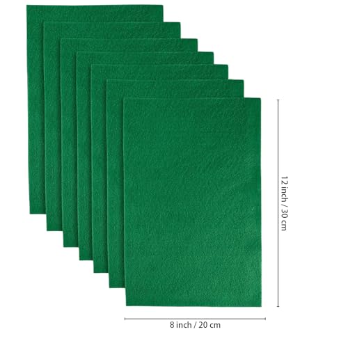 Jtnohx Soft Felt Sheets Color Felt Fabric for Sewing Green 7Pcs 8"x12" 1mm - color: Green