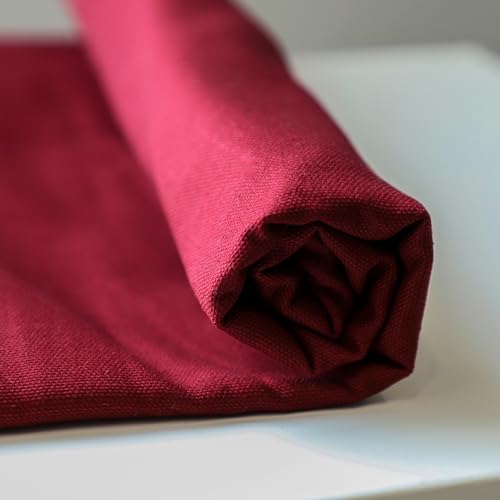 Simple&Opulence 100% Cotton Canvas Fabric 10oz. 59 Inch by The Yard, Nature Duck Fabric Textile Medium Weight for Painting, Sewing, Crafts, Embroidery, Bag, Handmade Home Decor(1 Yard, Red) - color: Red, size: 1 Yard