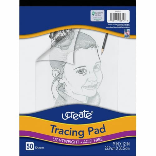 UCreate Tracing Pad, White, 9" x 12", 50 Sheets - size: 9" x 12"
