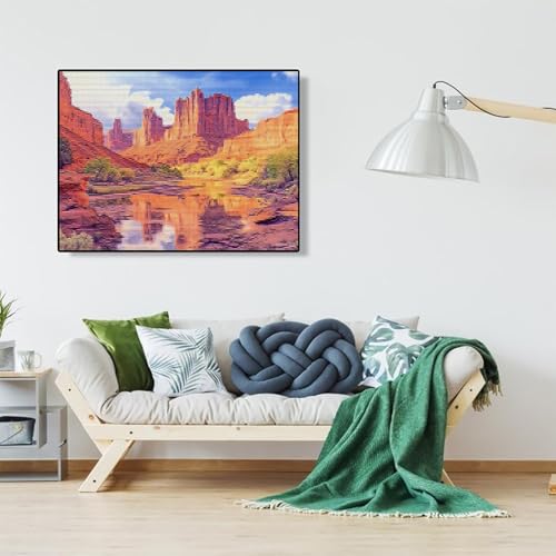 MIJVFNB Landscape National Park Utah USA Preprinted 11CT Cross Stitch Kits for Beginners Adults Easy Needlepoint Patterns for Home Decor and Craftings 12"x16"