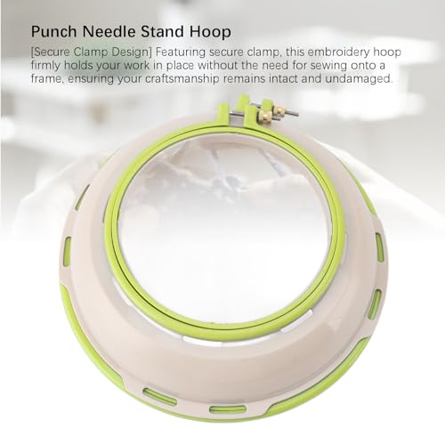 Double Sided Punch Needle Stand Hoop Frame, Embroidery Stand Hoop for Cross Stitch Quilting 16.5cm 25cm (Green) - style: Green