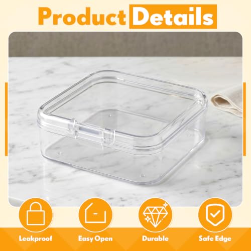 Jetec 6 Pieces Mini Plastic Clear Beads Storage Containers Box for Collecting Small Items, Beads, Jewelry, Business Cards, Game Pieces, Crafts (2.1 x 2.1 x 0.8 Inch) (Pack of 3) - size: 2.1 x 2.1 x 0.8 Inch (Pack of 3)