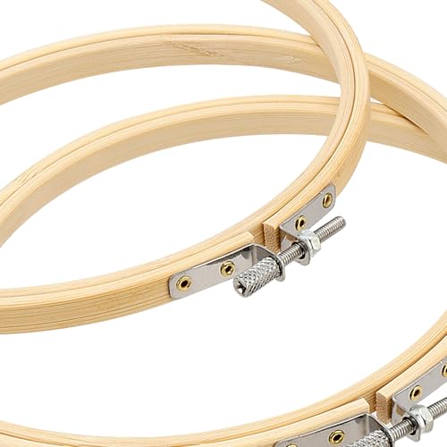 SEHOI 25 Pieces 6 Inch Bamboo Embroidery Hoops, Wooden Round Adjustable Bamboo Circle Cross Stitch Hoop Rings for Art Craft Handy Sewing - size: 6 Inch