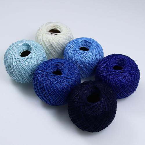 KCS Mercerized Pearl Cotton Thread Size 8 Crochet Needlework Embroidery Threads Ball (6, 09) - color: 09