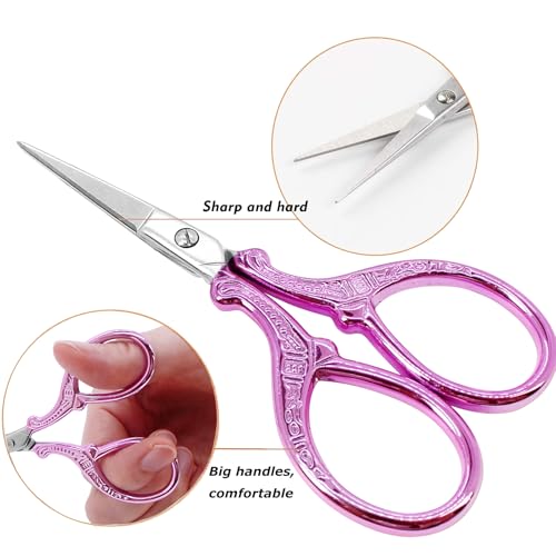 3.6 inch Embroidery Scissors with Sheath Sharp Sewing Crochet Cross Stitch - color: Purple