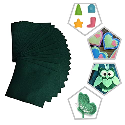 Jtnohx Soft Felt Fabric Flexible Craft Felt Sheets Dark Green 6" 20Pcs - color: Dark Green