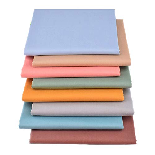 Fabric, 8 pcs/lot Fat Quarter Fabric Bundles Top Cotton 19.69"x19.69" (50 x 50cm) Quilting Cotton Craft, Pre-Cut Squares Sheets for Patchwork Sewing Quilting Crafting, Bright Solid Color. - color: M-5