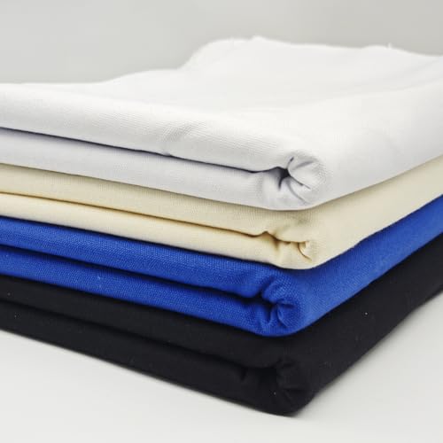 White Cotton Canvas Fabric by the Yard: 10oz Duck Fabric 59x36In for Sewing