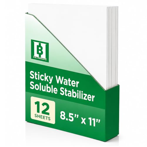 HBI Sticky Wash Away Printable Stabilizer Sheets, 8.5 x 11 in, 12 Pack - size: 12pcs 8.5”x12