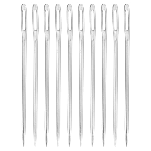 uxcell 60 Pcs Large Eye Sewing Needles, 2.09 Inch 1.6mm High Carbon Iron Embroidery Thread Needle Sewing Big Eye Needle Knitting Needles for Hand Sewing Art Crafts, Silver - size: 53mm, 1.6mm