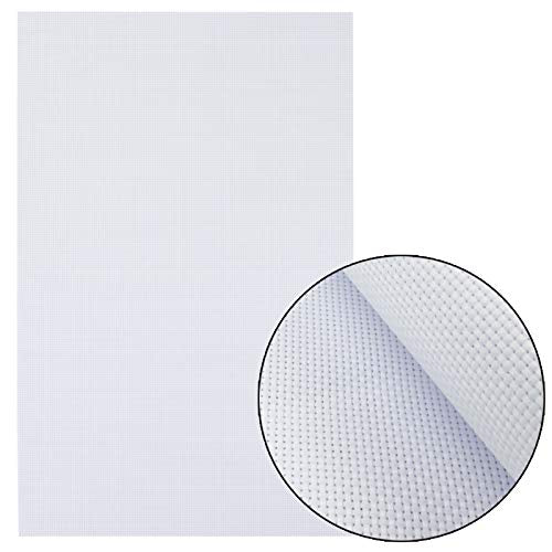 Similane 6pcs Aida Cloth 14 Count Cross Stitch Fabric,White,12 by 18 Inch - color: White