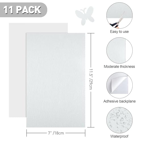 NACHLYNN 11Pcs Self Adhesive Felt Fabric Sheets 7"x11.5" /18x29cm Sticky Back Felt Fabric for Crafts Art Project DIY Sewing Patchwork Decoration (White) - color: White