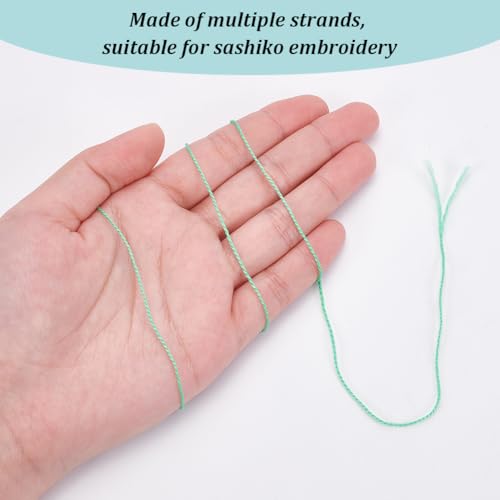 FREEBLOSS 4 Pcs Sashiko Thread Sashiko Skein 100 M*4 Colors(Green) Cotton Embroidery Thread Japanese Quilting & Embroidery Sashiko Kit Supplies Sewing Thread - color: Green