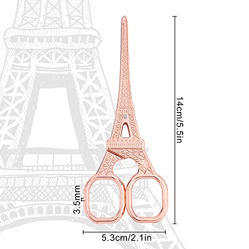 SUNNYCLUE 5.5Inch Sewing Scissors Vintage Stainless Steel European Tower Scissors for Fabric & Paper Cutting Craft Threading Household Daily Use Cross-Stitch, Rose Gold - color: Rose Gold