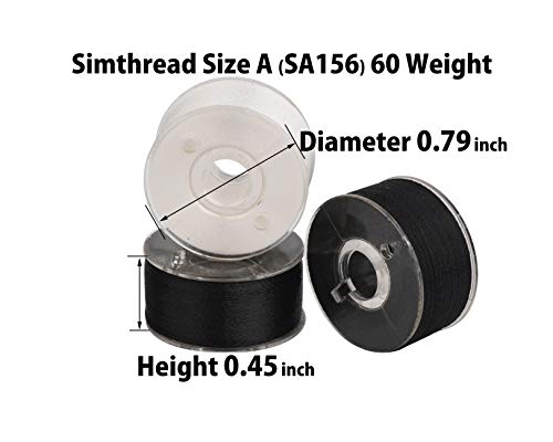 Simthread 25pcs 15White+10Black Prewound Bobbin Thread Size A Class 15 (SA156) 60WT with Clear Storage Plastic Case Box 70D/2 Compatible with Brother Embroidery Thread Sewing Thread Machine DIY - color: 60wt White+Black