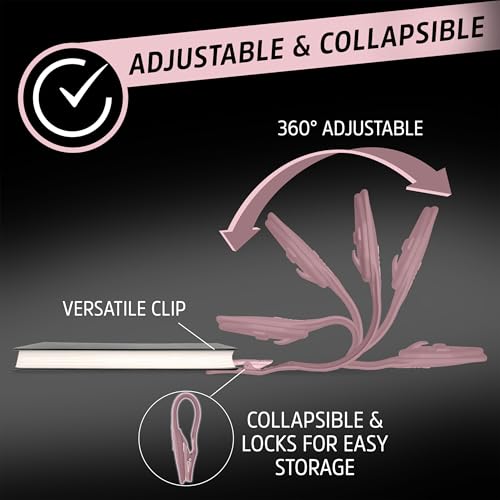 Energizer Flex-R LED Rechargeable Book Light for Reading in Bed, Reading Light with Warm LED Color, Long-Lasting and Lightweight, Pink - color: Pink