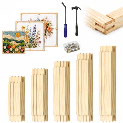 20 Pcs 5 Size Needlepoint Stretcher Bars 6/7/8/9/10 inch with Cloth&Tools