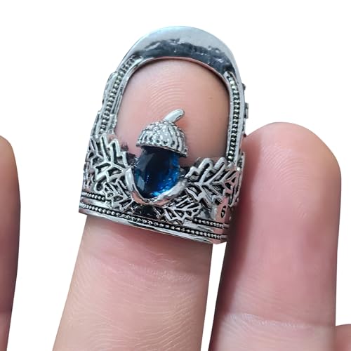 2PCS Vintage Style Sewing Thimbles for Hand Sewing–Open Nail Acorn Thimble Set，Metal Finger Protectors, Thimble Ring for Quilting,Sewing, and Embroidery（Two Sizes）