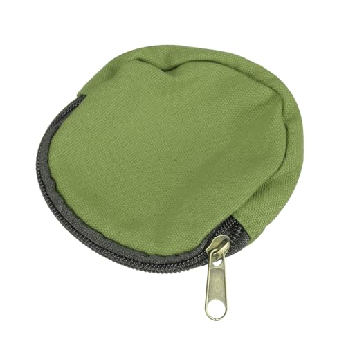 uxcell Mini Canvas Coin Purse Pouch, 3.9" Blank Round Mini Coin Wallet Small Change Purses Portable Organizer Bags with Zipper for Women Men Home DIY, Green - color: Green