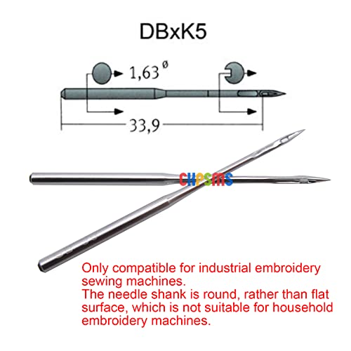 50PCS Groz Beckert DBXK5 Industrial Embroidery Machine Needles in CKPSMS Clear Plastic Box Compatible with/Replacement for Tajima Brand Barudan Brand SWF Brand (80/12) - size: 80/12