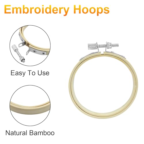 Biaungdo 3 Inch Round Wood Embroidery Hoops, 6 Pieces - style: 3 inch
