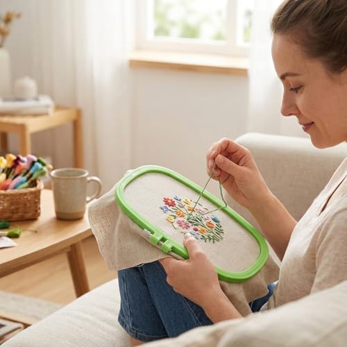 Rectangle Embroidery Hoop, Square Embroidery Hoop Set of 3, Plastic Embroidery Hoops for Cross Stitch, Needlepoint and Silk Embroidery, Multi-Size Crafting Sessions for Beginners and DIY Enthusiasts