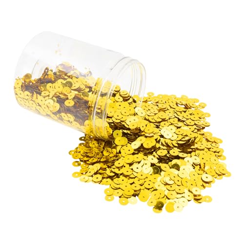 Mandala Crafts 6mm Flat Round Gold Sequins for Sewing Embroidery - color: Gold, size: 6mm Flat Sequins