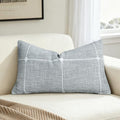 Gray Linen Plaid Throw Pillow Covers 12x20 Set of 1 - color: Grey Plaid, size: 20" x 12" (Pack of 1)