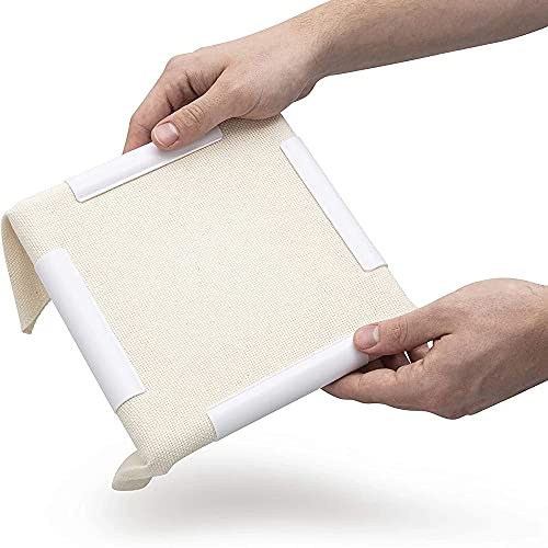 Small Square Embroidery Hoop, 8inch Plastic Cross Stitch Frame Clip White DIY Sewing Tools Hoops Craft Embroidery Snap Frame Hoop for Cross Stitching Quilting, Needlepoint, Silk-Painting - size: 8 x 8 inch