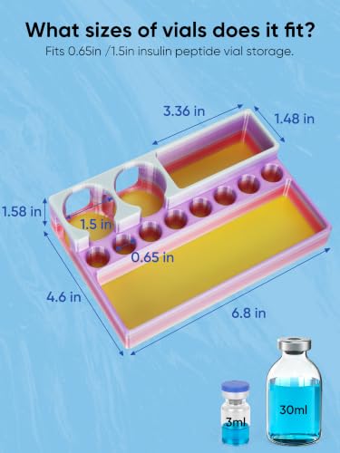Peptide Case for Fridge 3ml & 30ml, Vial Holder, Random Rainbow Colors ﻿ - color: Random