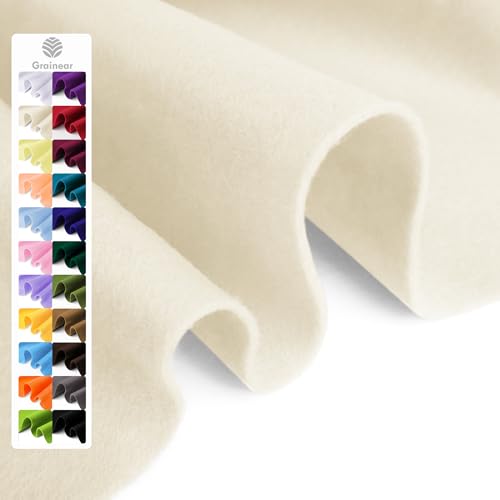 Ivory Soft Felt Sheet, 36" x 36", 1.6mm Thick Acrylic Felt Fabric - color: Ivory, size: 36 inch x 36 inch