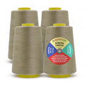 Mandala Crafts 40S/2 Beige Polyester 4 Pack of Serger Threads Cones - color: Beige, size: Pack of 4 40S/2 24000 YDs
