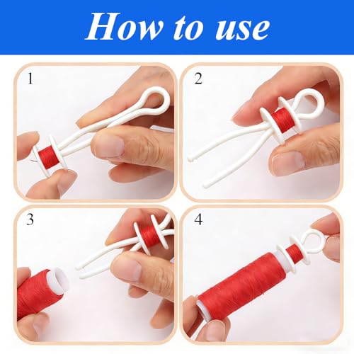 50 PCS Sewing Bobbin Thread Holders,Sewing Thread and Bobbin Organizer Holder Accessories and Supplies for Craft Embroidery Plastic Spool Clamps Spools Organizers, White, LXLVOUEG - color: White-50PCS