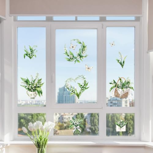 Peacoblue Rub on Transfer Decal Sticker for Furniture Craft Decor 6"x12" Lily of The Valley, 3Pcs Waterproof UV DTF Transfer for Drawer Dresser Glass Porcelain Wood Plastic - style: Lily of The Valley
