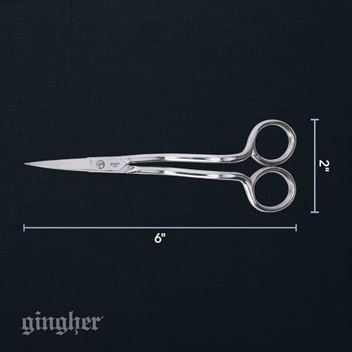 Gingher 6" Double-Curved Embroidery & Applique Scissors for Crafting - style: 6" Embroidery - Double Curved