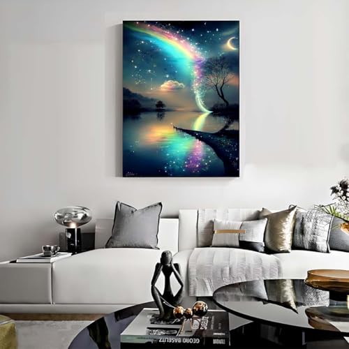 Starry Sky Cross Stitch Kits for Beginners Adults, Landscape Patterns Dimensions Needlepoint Art Crafts,Counted Cross Stitch Kits Embroidery Kits for Beginners Adults for Home Decor 11.8X15.7inch - color: Cross Stitch-1014-6