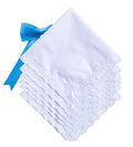 MileyMarla Ladies Embroidery Cotton White Handkerchiefs Lace Wedding Hankies - color: F03-6pcs