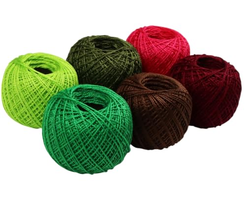 KCS Mercerized Pearl Cotton Thread Size 8 Crochet Needlework Embroidery Threads Ball (6, 15) - color: 15