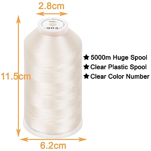 New brothread 2 Huge Spools Embroidery Machine Thread -Ivory - color: Ivory-902