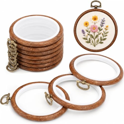 TSV 3in Small Round Embroidery Hoop 10 Pack-Mini Ring for Ornaments & Gifts