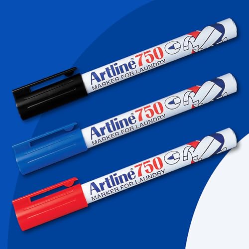 Artline Laundry Marker, Permanent Fabric Pen, 0.7mm Black, 3 Pack